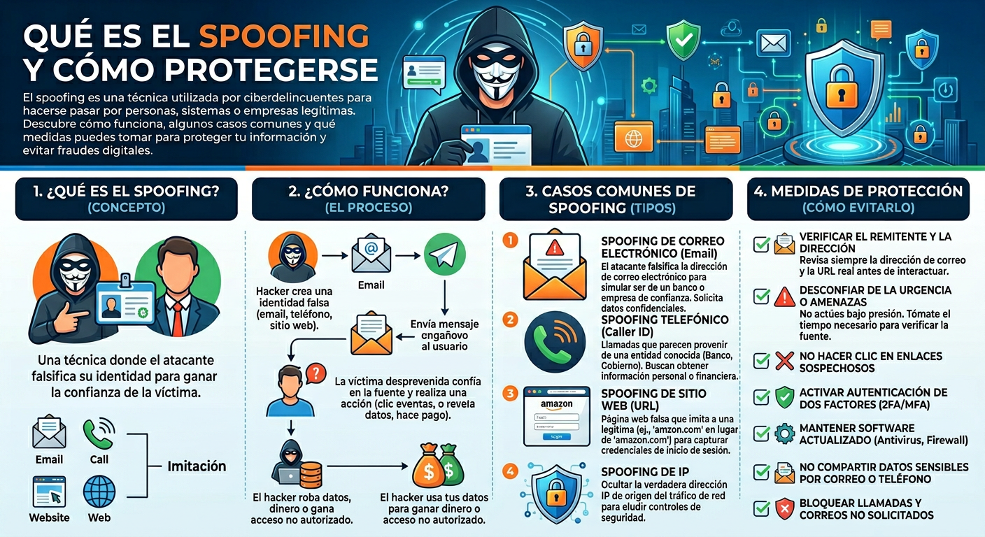 ¿Qué es el spoofing? Casos reales, ejemplos y recomendaciones para protegerte
